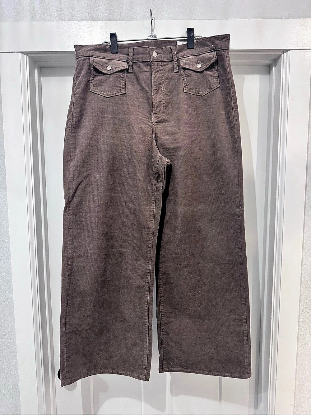 Gap High Rise Corduroy Stride Wide-Leg Pants Brown Waist 34/ siize 18